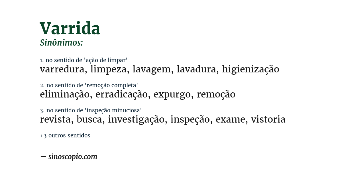 Sinônimo de varrida