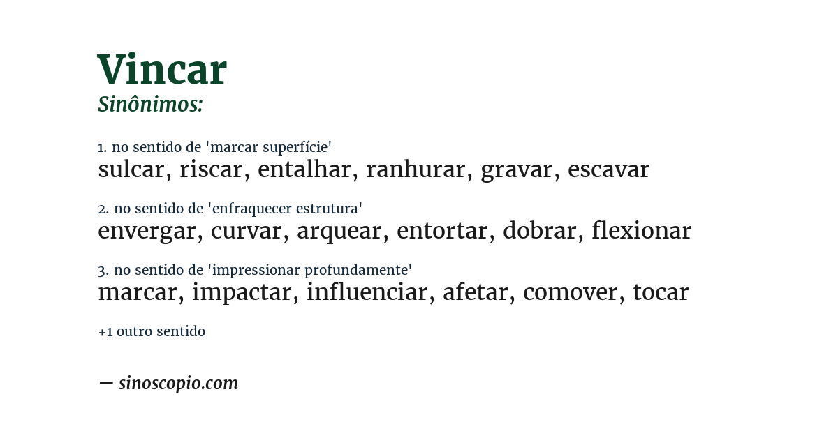 Sinônimo de vincar