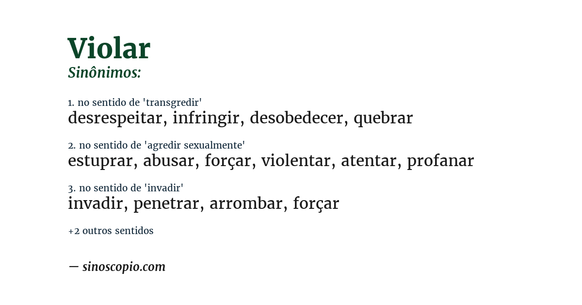 Sinônimo de violar