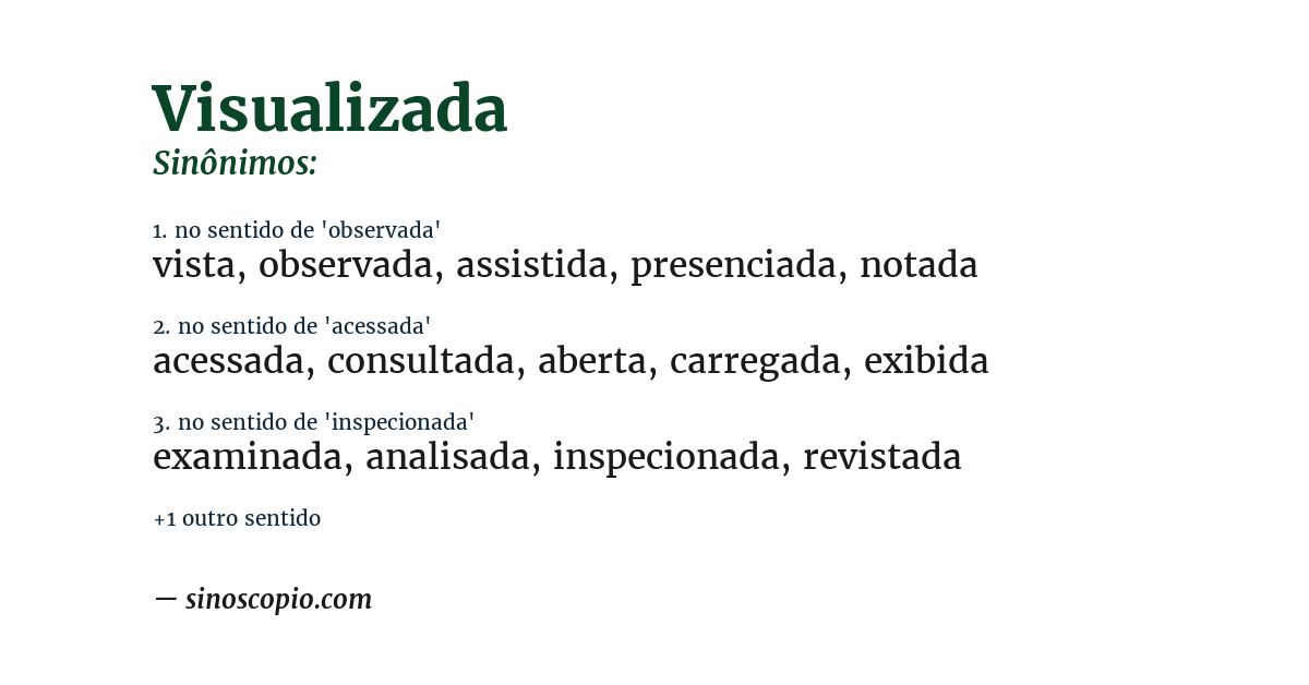 Sinônimo de visualizada