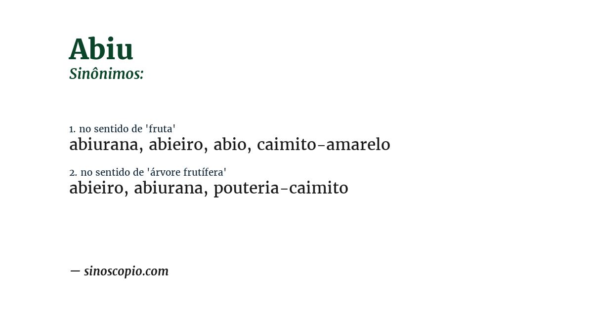 Sinônimo de abiu