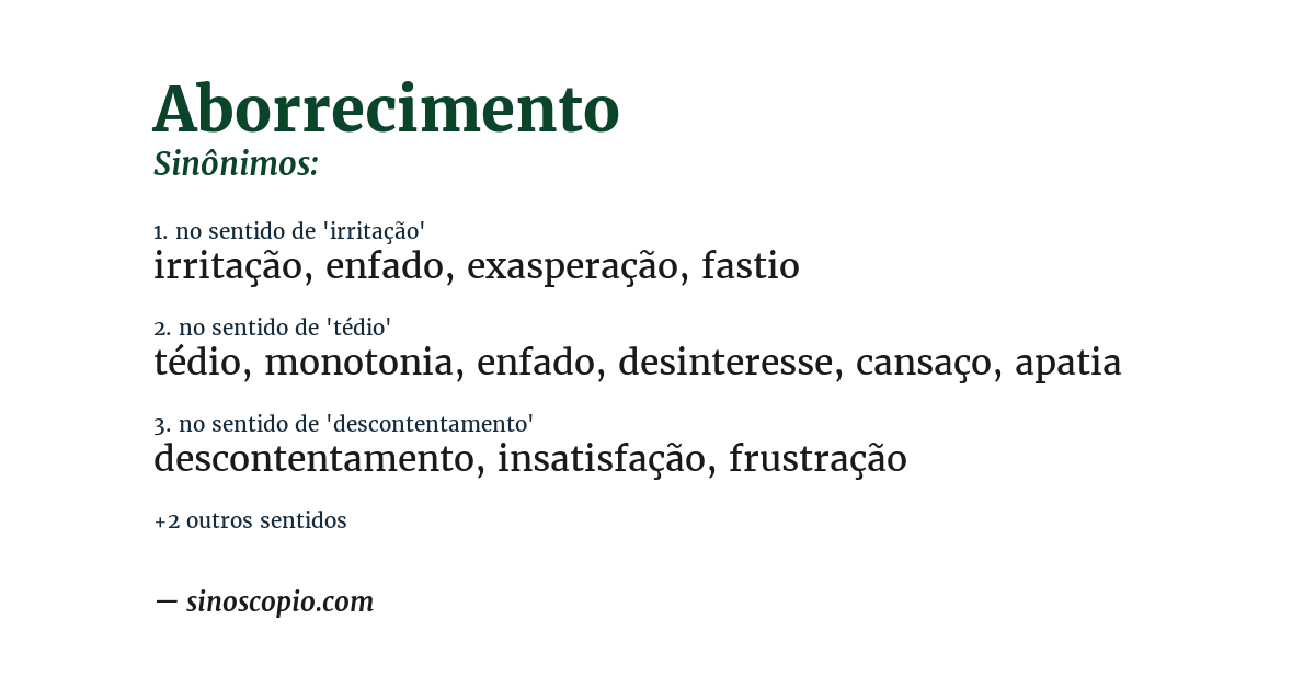 Sinônimo de aborrecimento