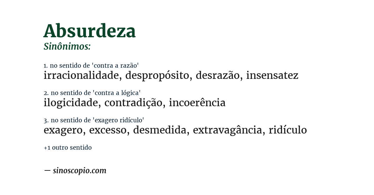 Sinônimo de absurdeza