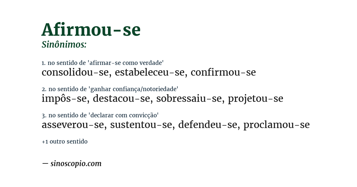Sinônimo de afirmou-se