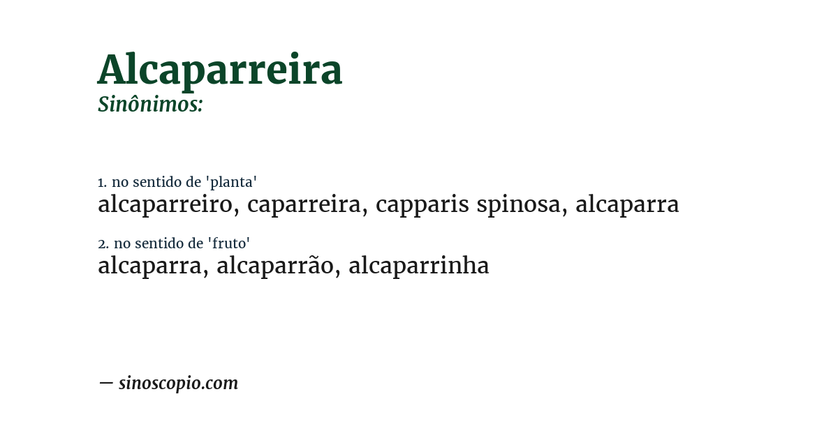 Sinônimo de alcaparreira