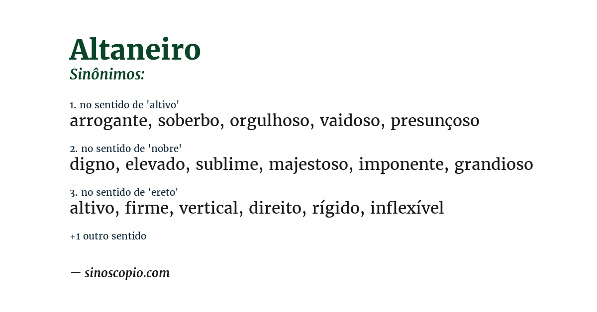 Sinônimo de altaneiro