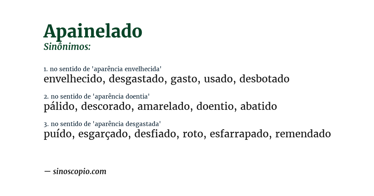 Sinônimo de apainelado