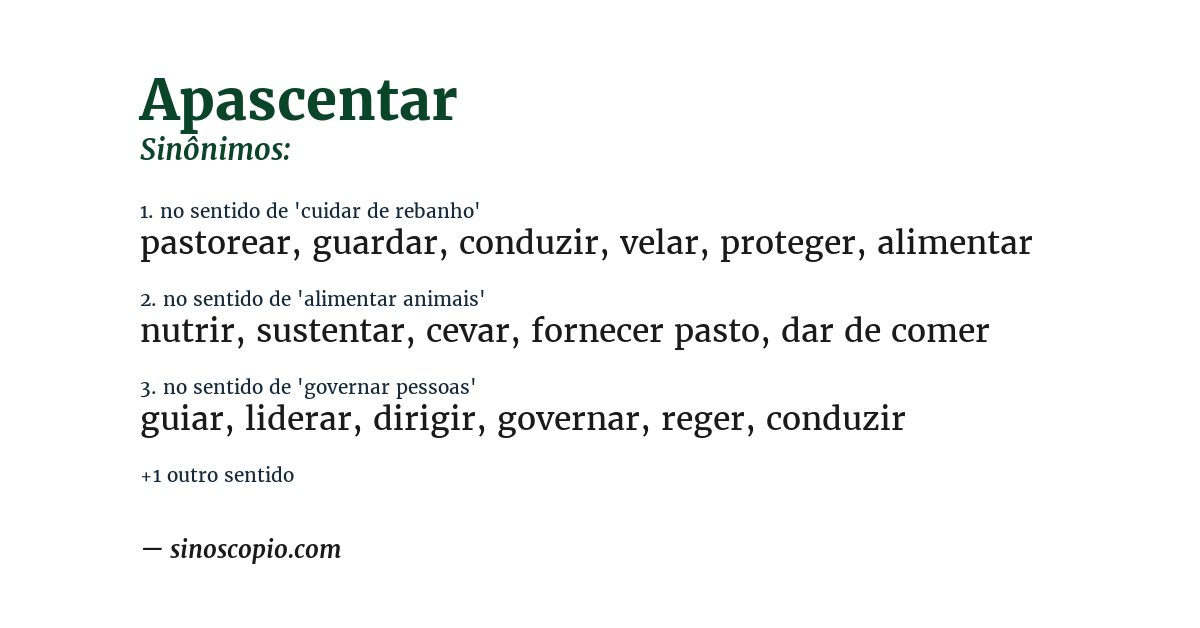 Sinônimo de apascentar