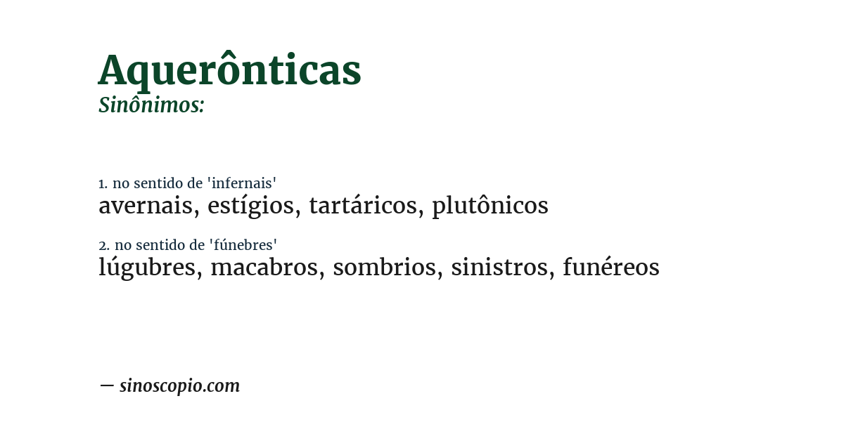 Sinônimo de aquerônticas