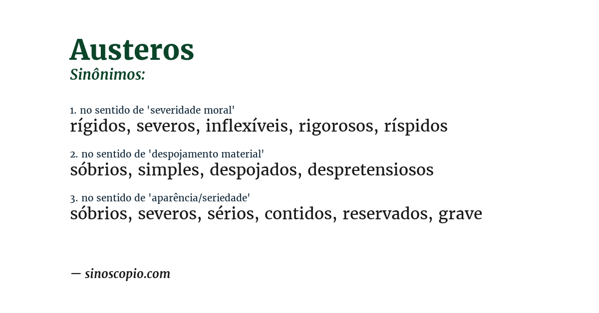Sinônimo de austeros