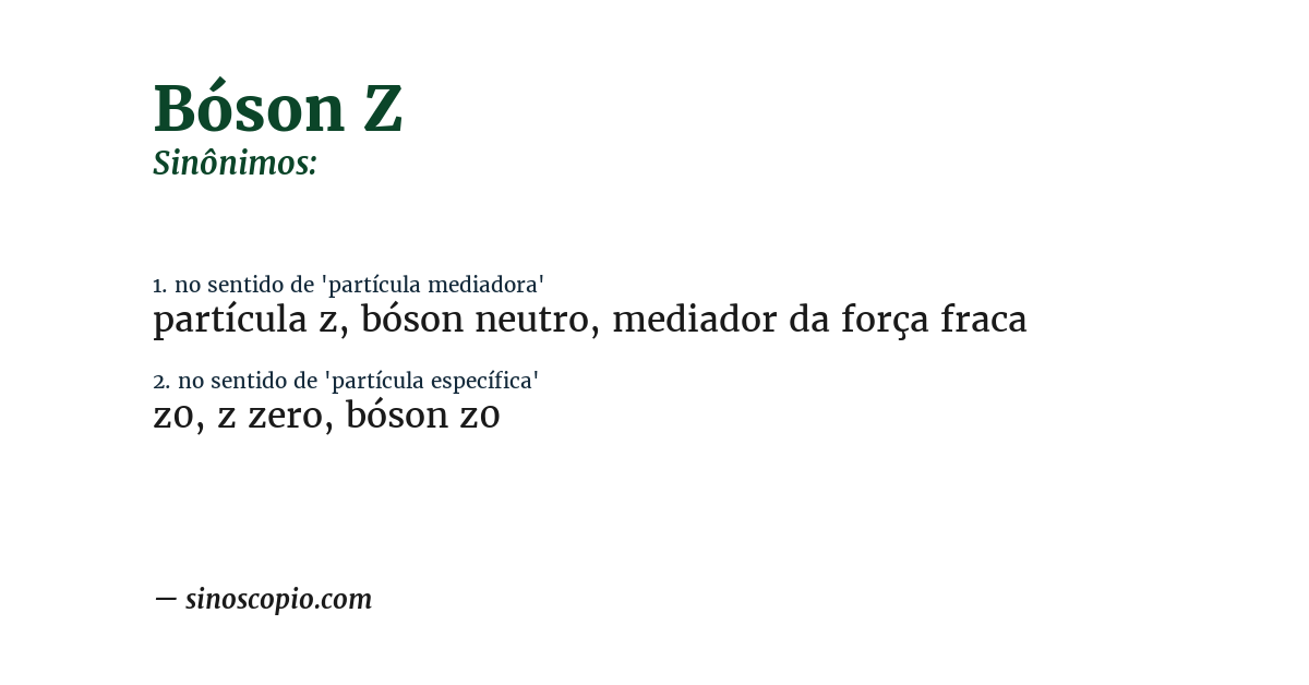Sinônimo de bóson z
