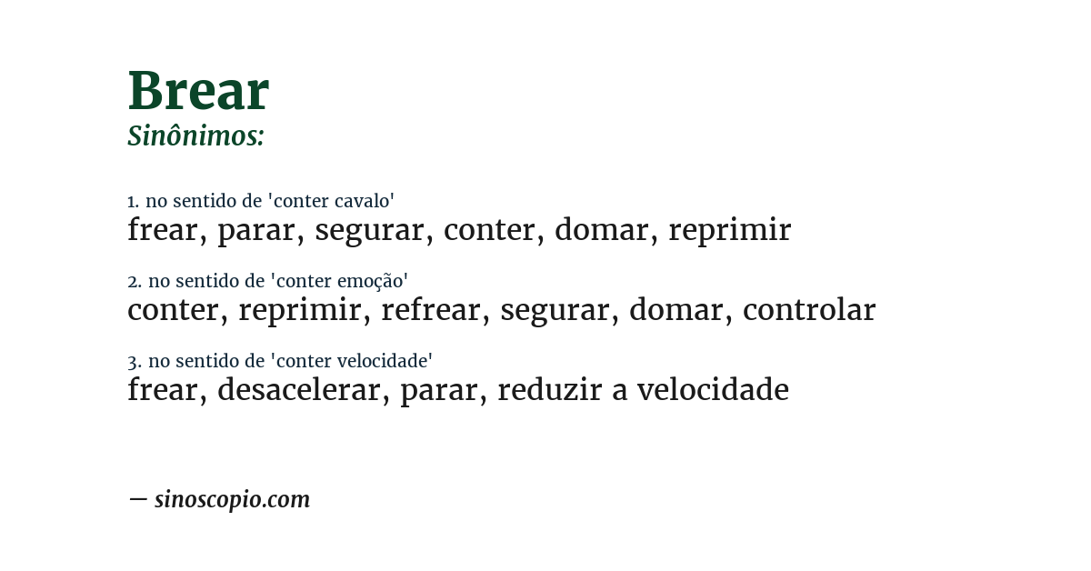 Sinônimo de brear