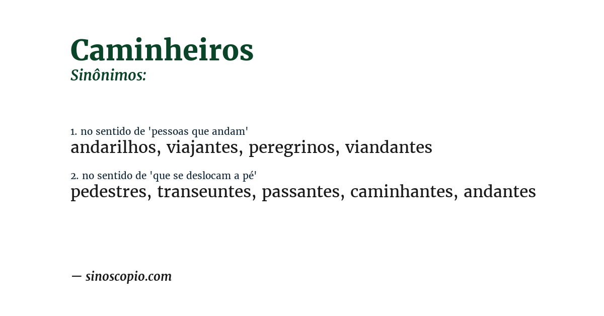 Sinônimo de caminheiros