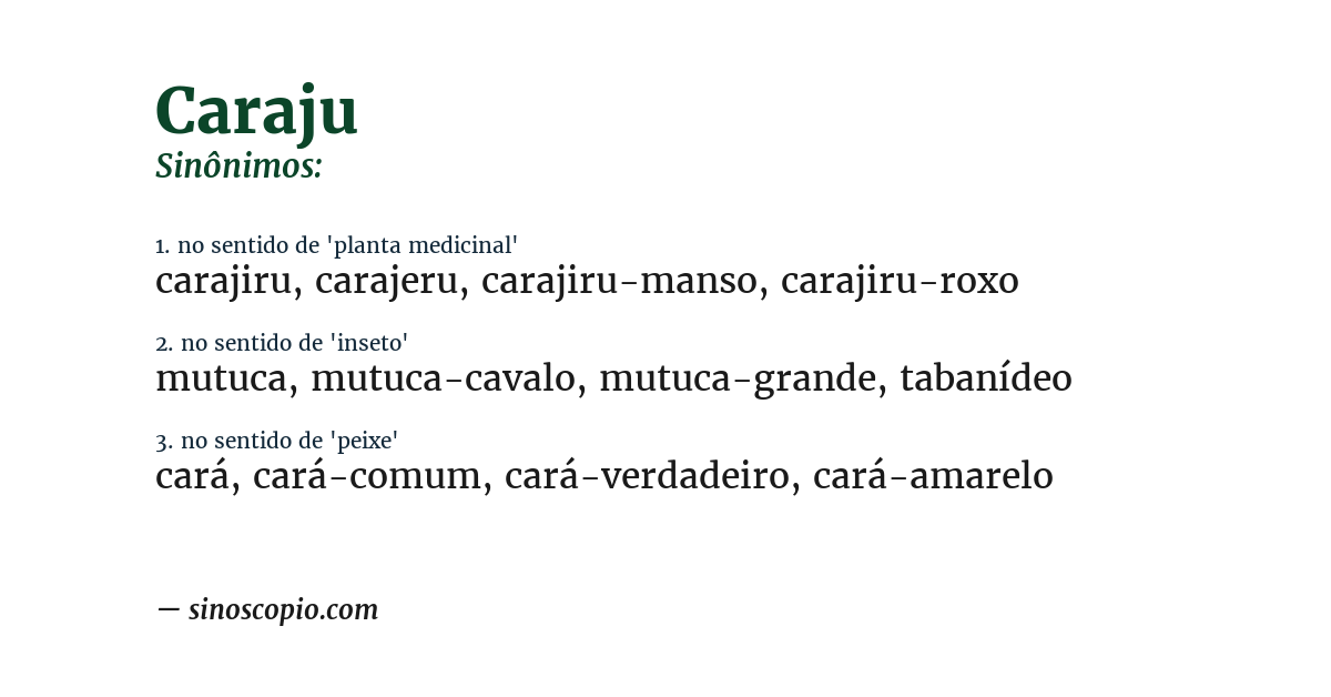 Sinônimo de caraju