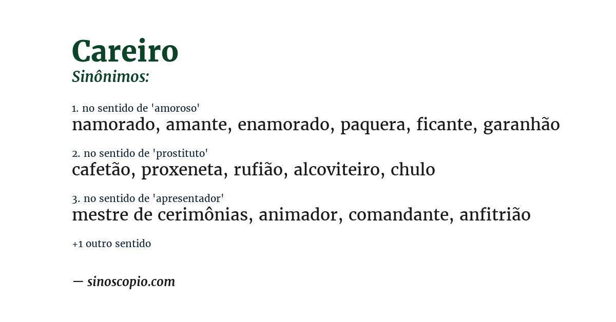 Sinônimo de careiro