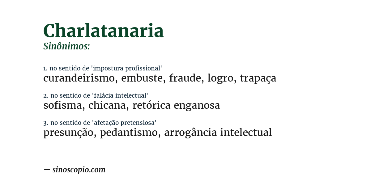 Sinônimo de charlatanaria