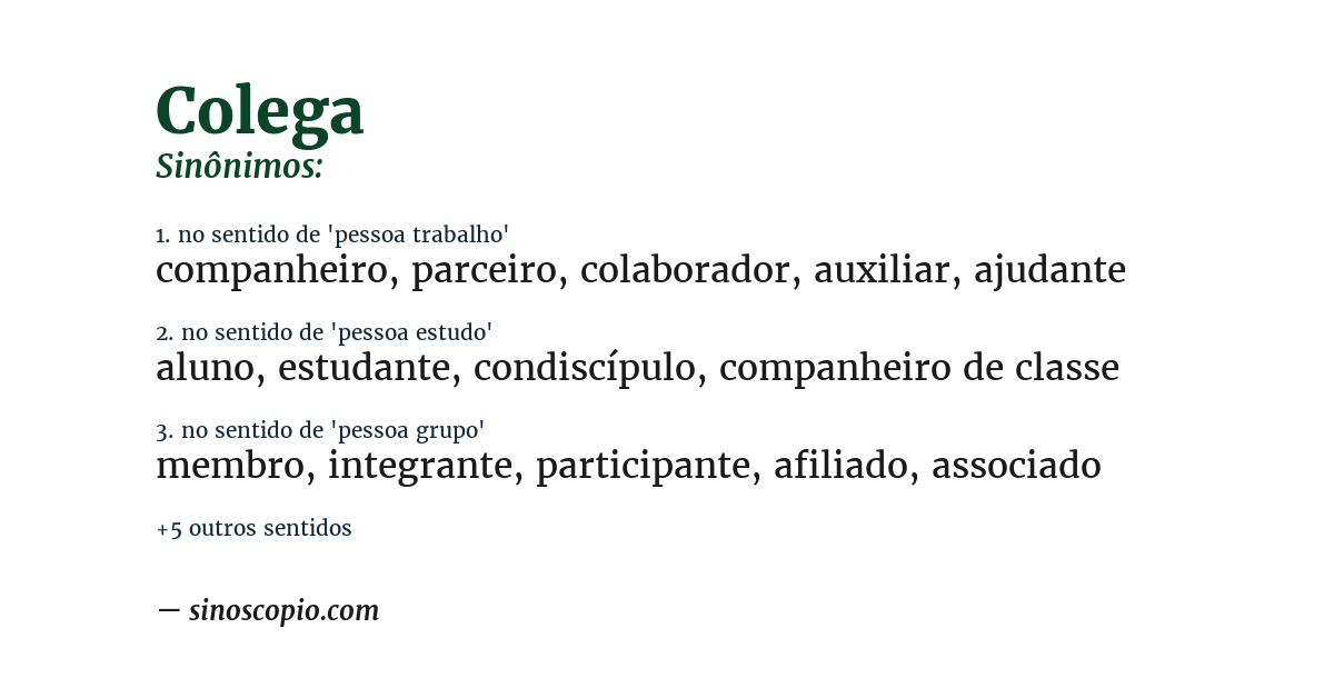 Sinônimo de colega