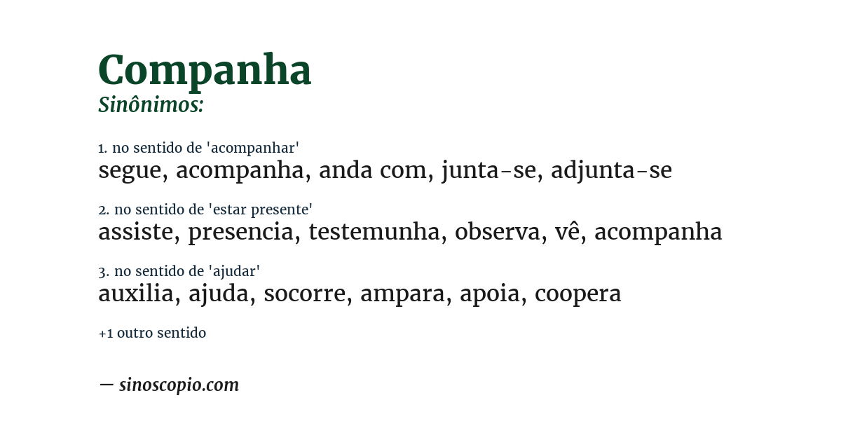 Sinônimo de companha
