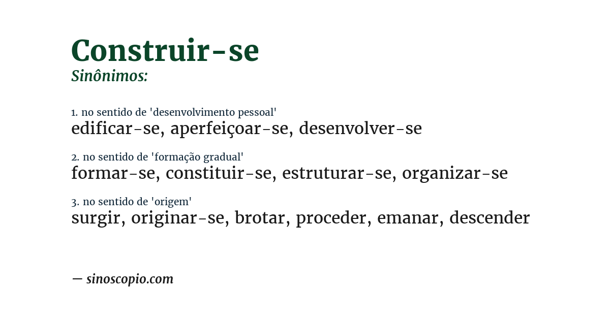 Sinônimo de construir-se
