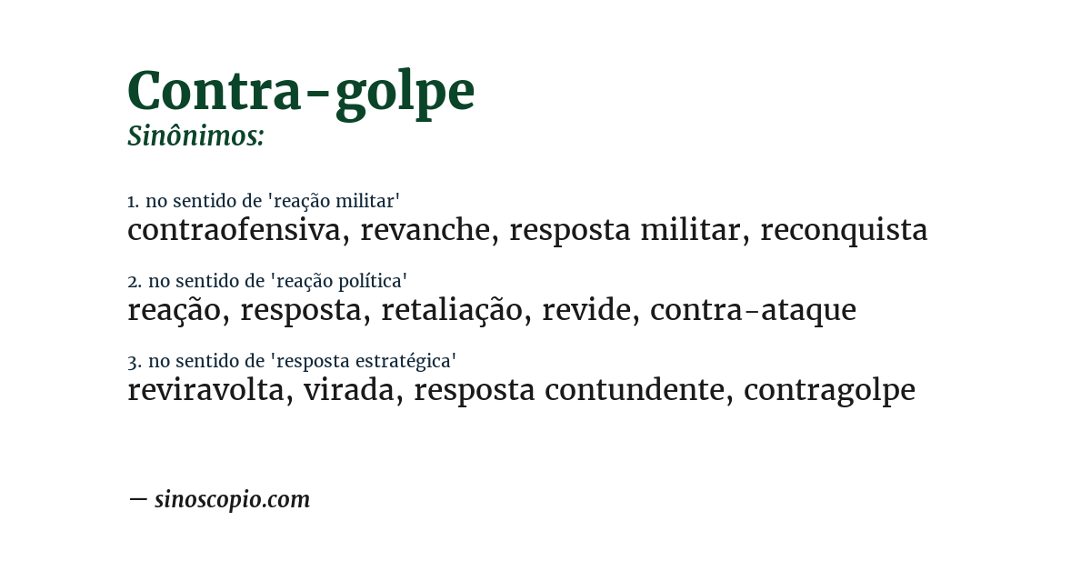 Sinônimo de contra-golpe