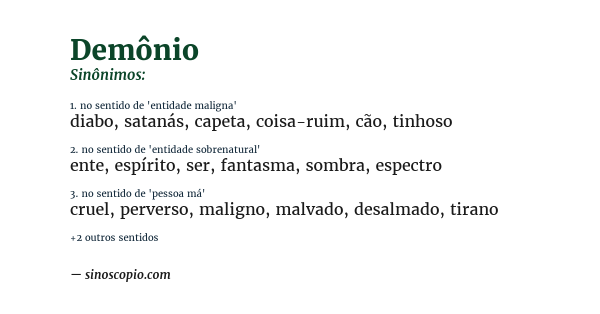 Sinônimo de demônio