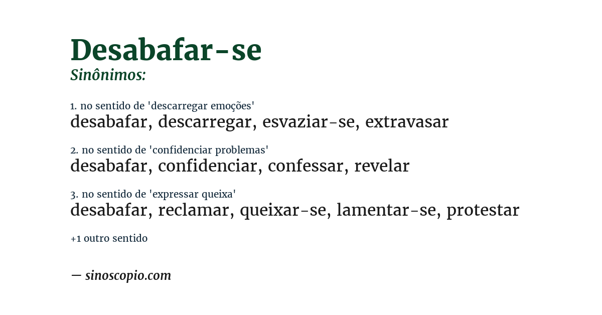 Sinônimo de desabafar-se