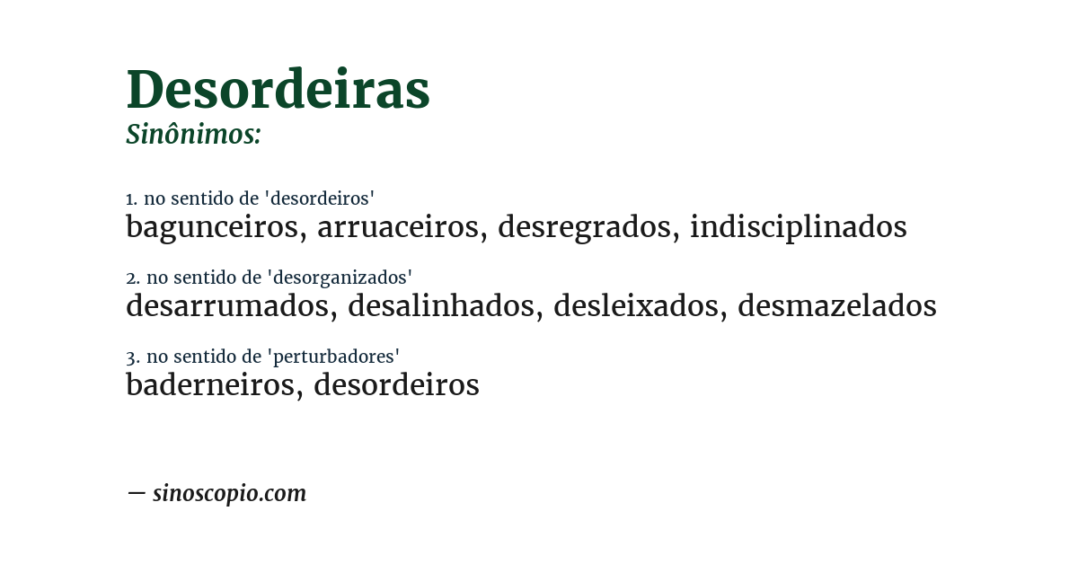 Sinônimo de desordeiras