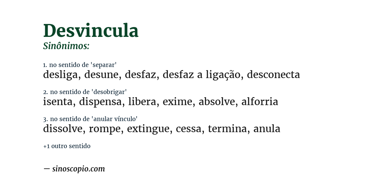 Sinônimo de desvincula
