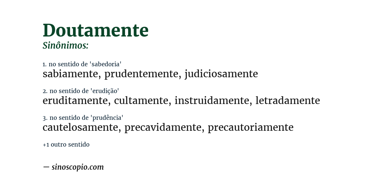 Sinônimo de doutamente