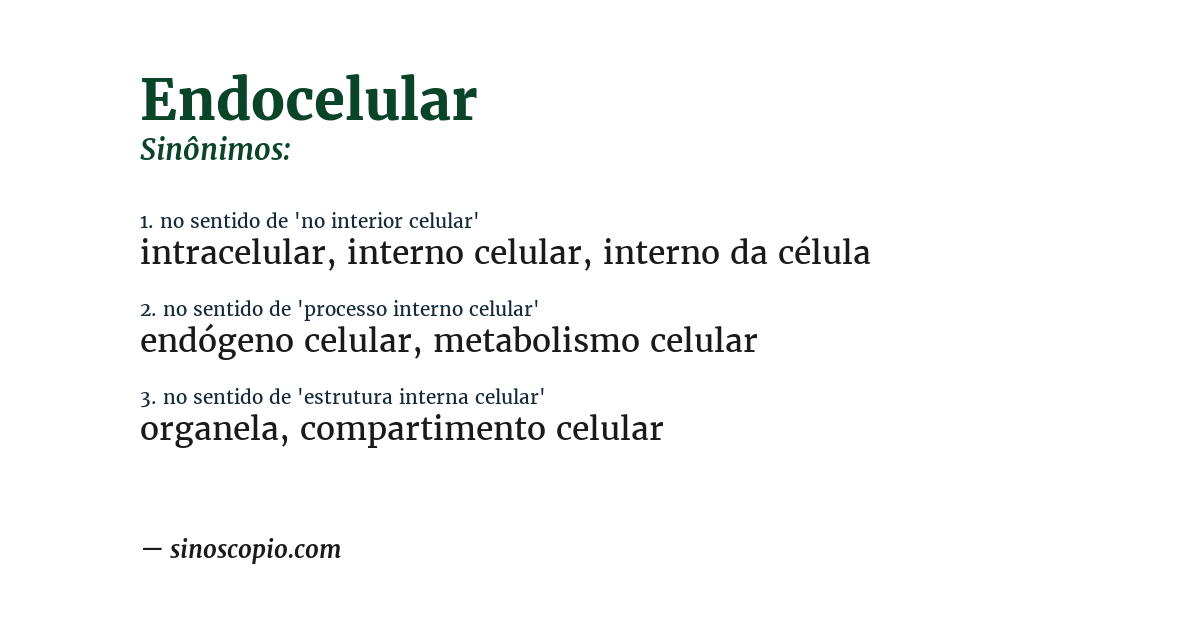 Sinônimo de endocelular