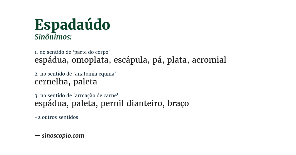 Sinônimo de espadaúdo