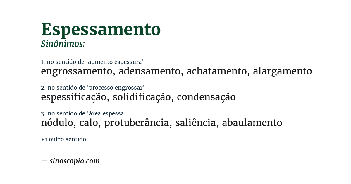 Sinônimo de espessamento