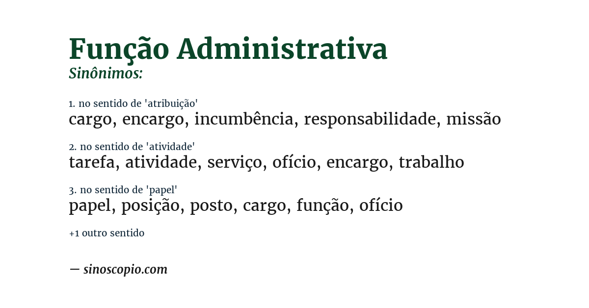 Sinônimo de função administrativa