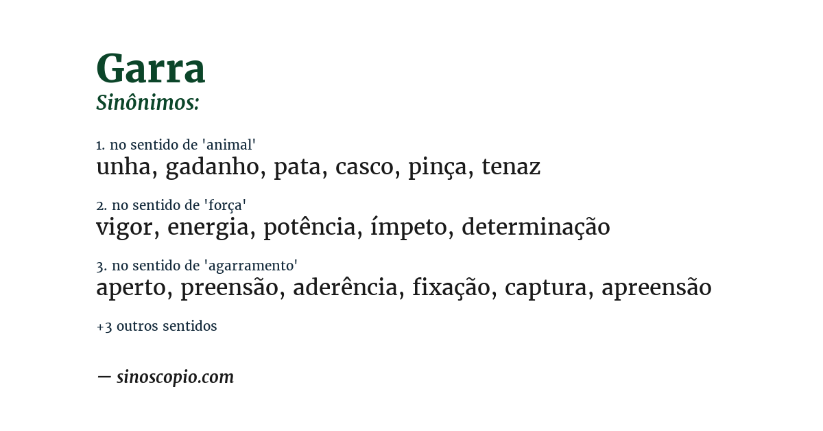 Sinônimo de garra