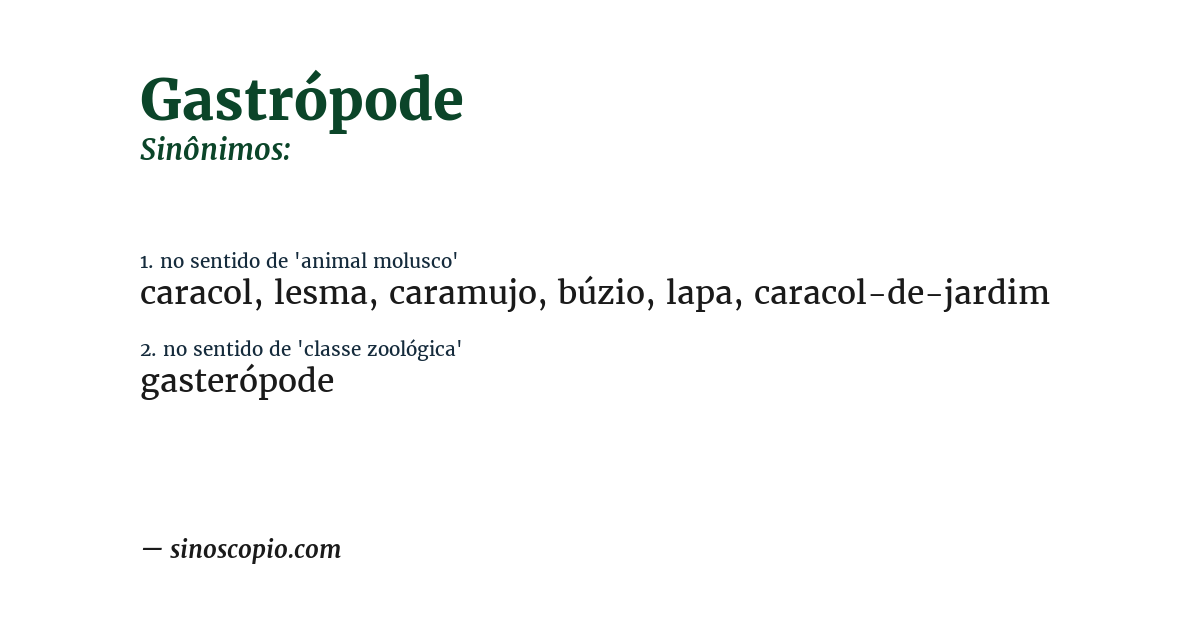 Sinônimo de gastrópode