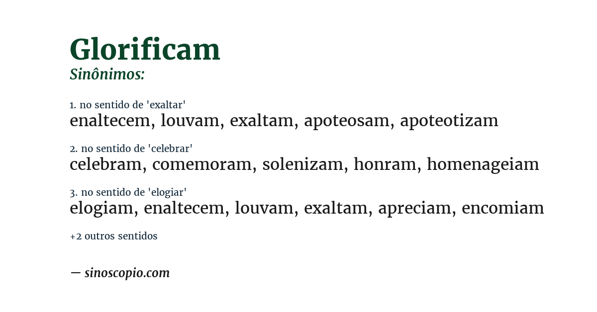 Sinônimo de glorificam