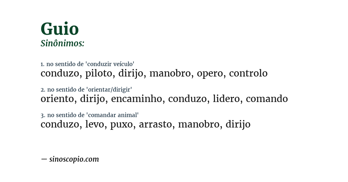 Sinônimo de guio