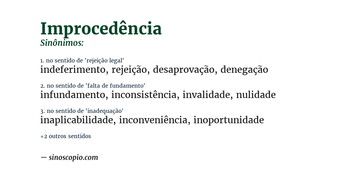 Sinônimo de improcedência