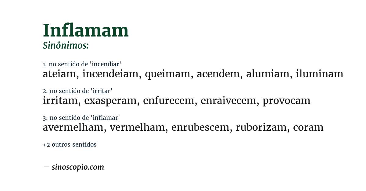 Sinônimo de inflamam