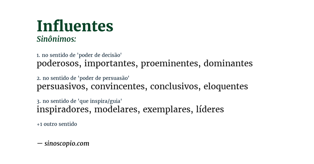 Sinônimo de influentes