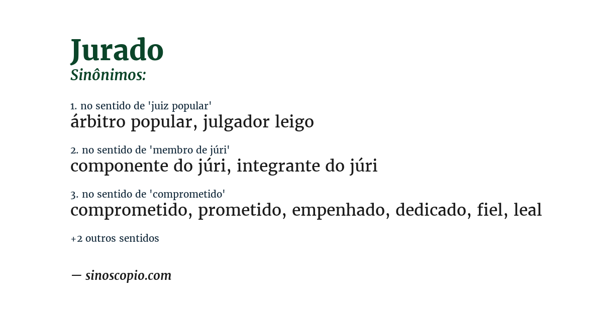 Sinônimo de jurado
