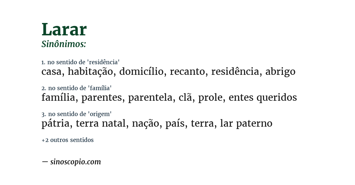 Sinônimo de larar