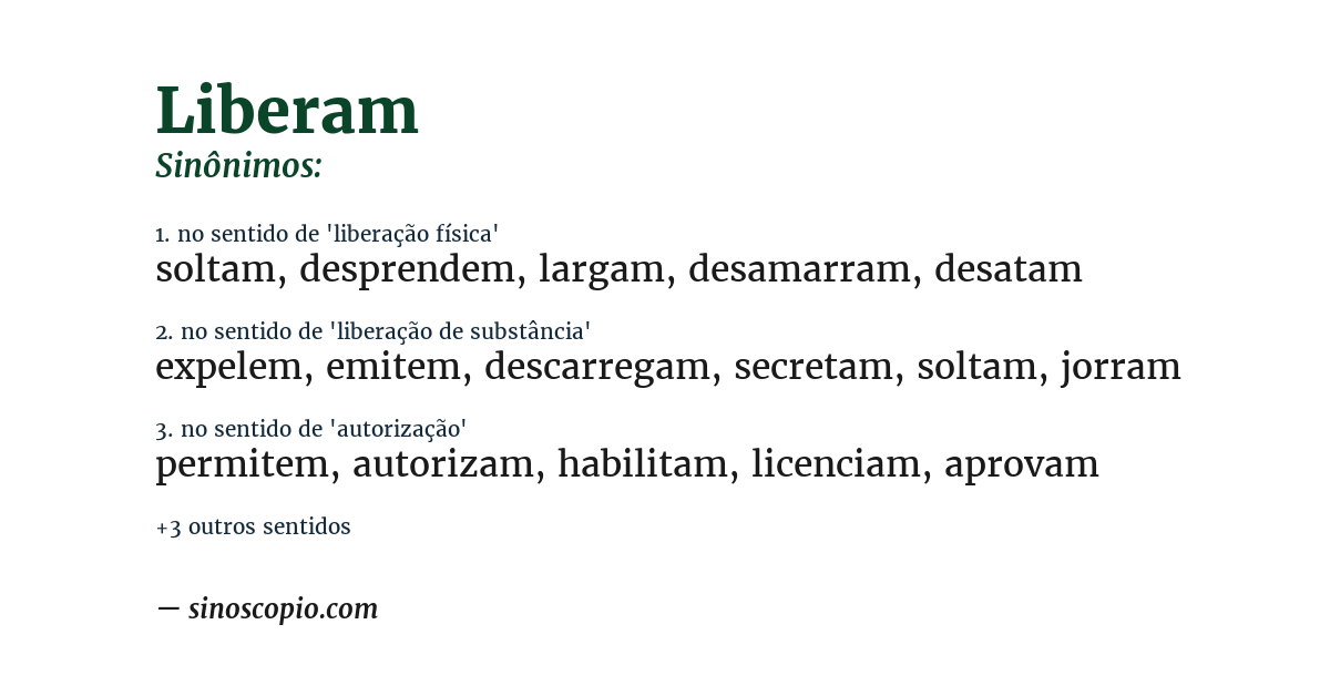 Sinônimo de liberam