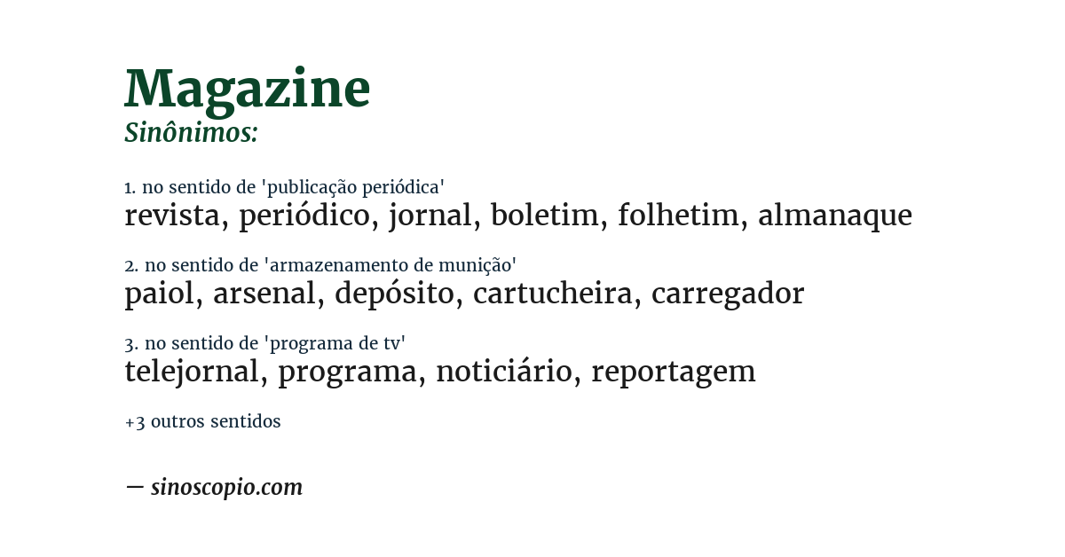 Sinônimo de magazine