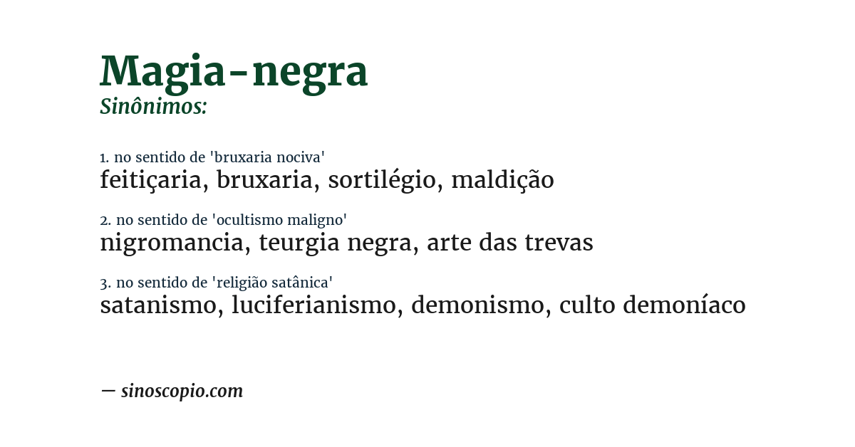 Sinônimo de magia-negra