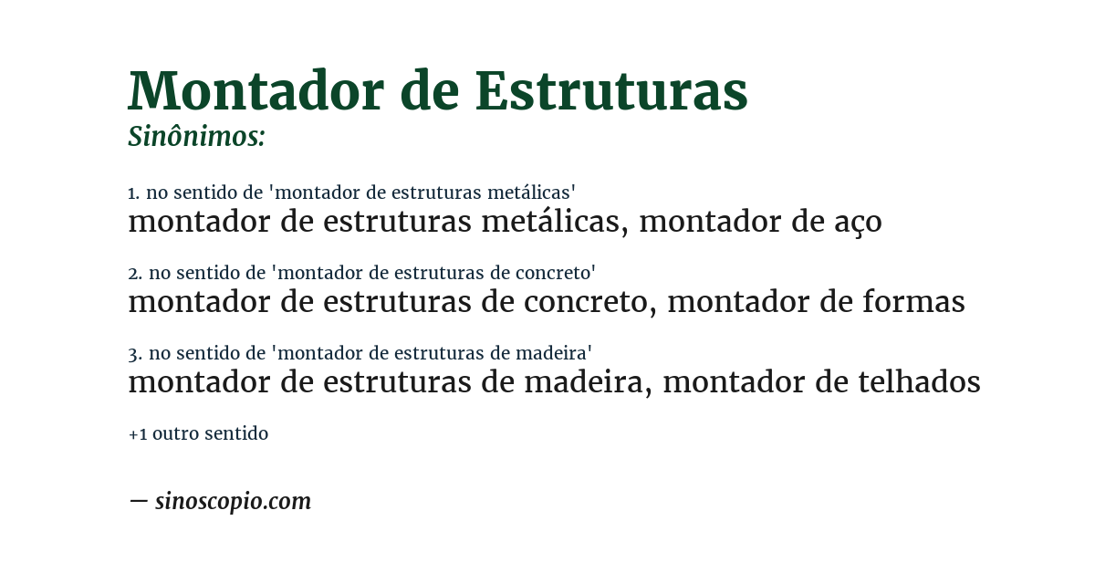 Sinônimo de montador de estruturas