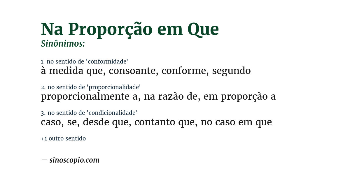 Sinônimo de na proporção em que