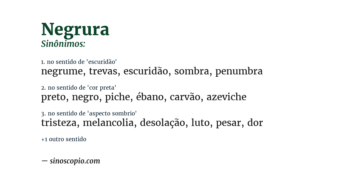 Sinônimo de negrura