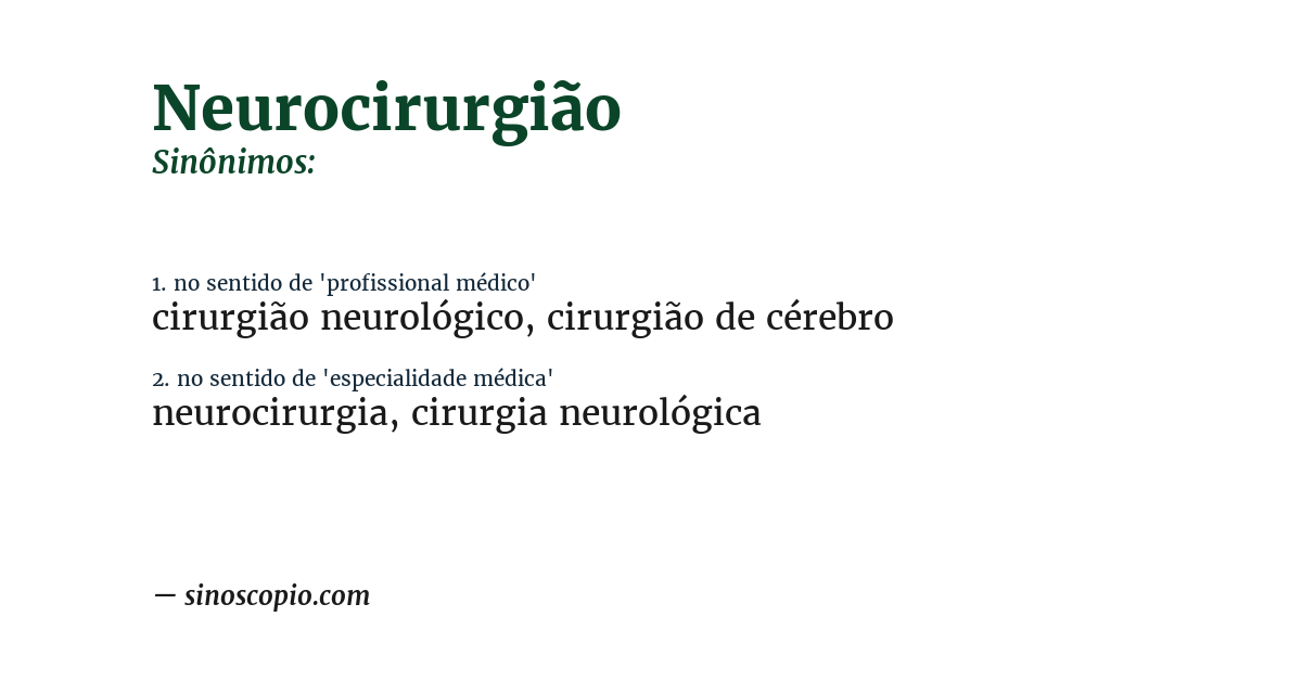 Sinônimo de neurocirurgião