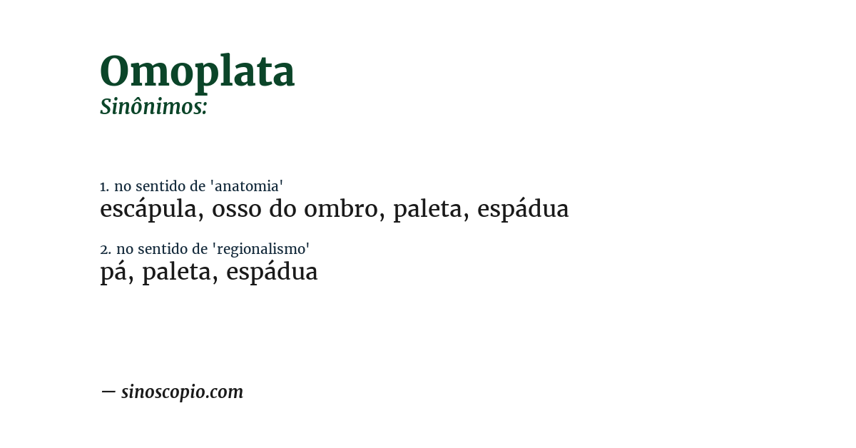 Sinônimo de omoplata